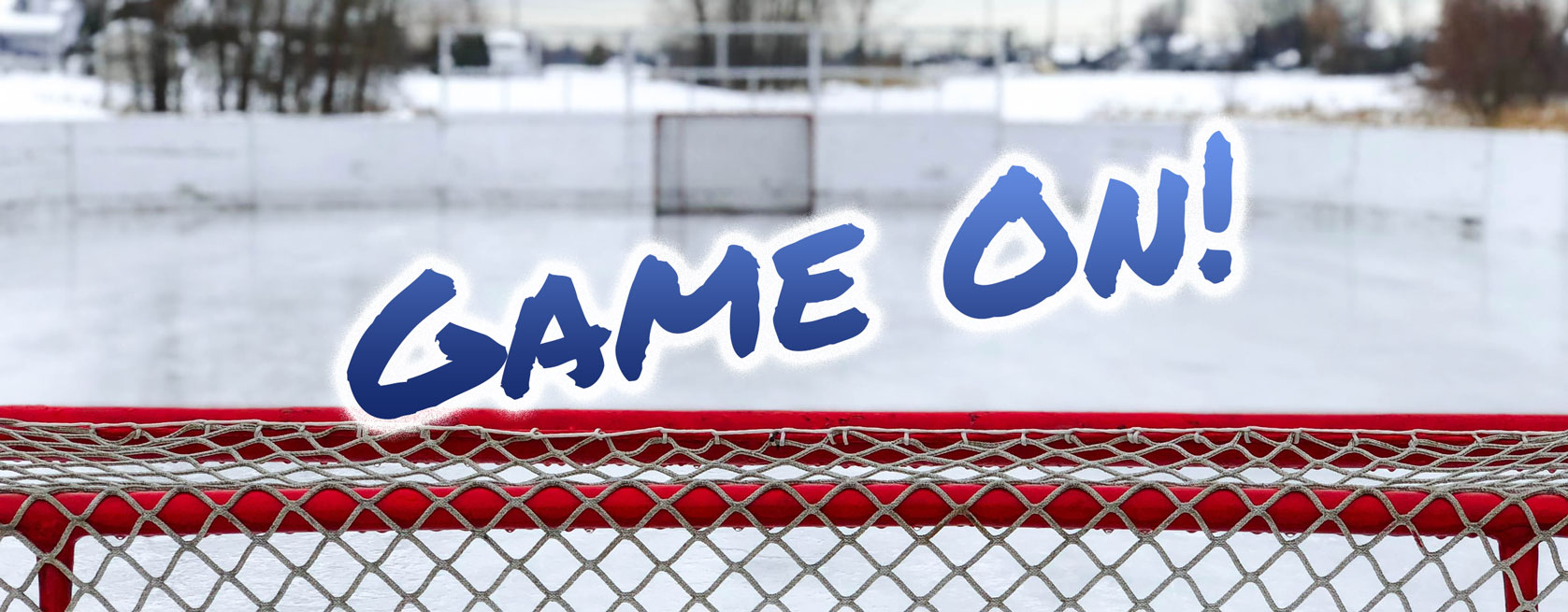Hockey net with game on comment
